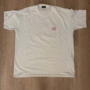 White T-Shirt with Red Print